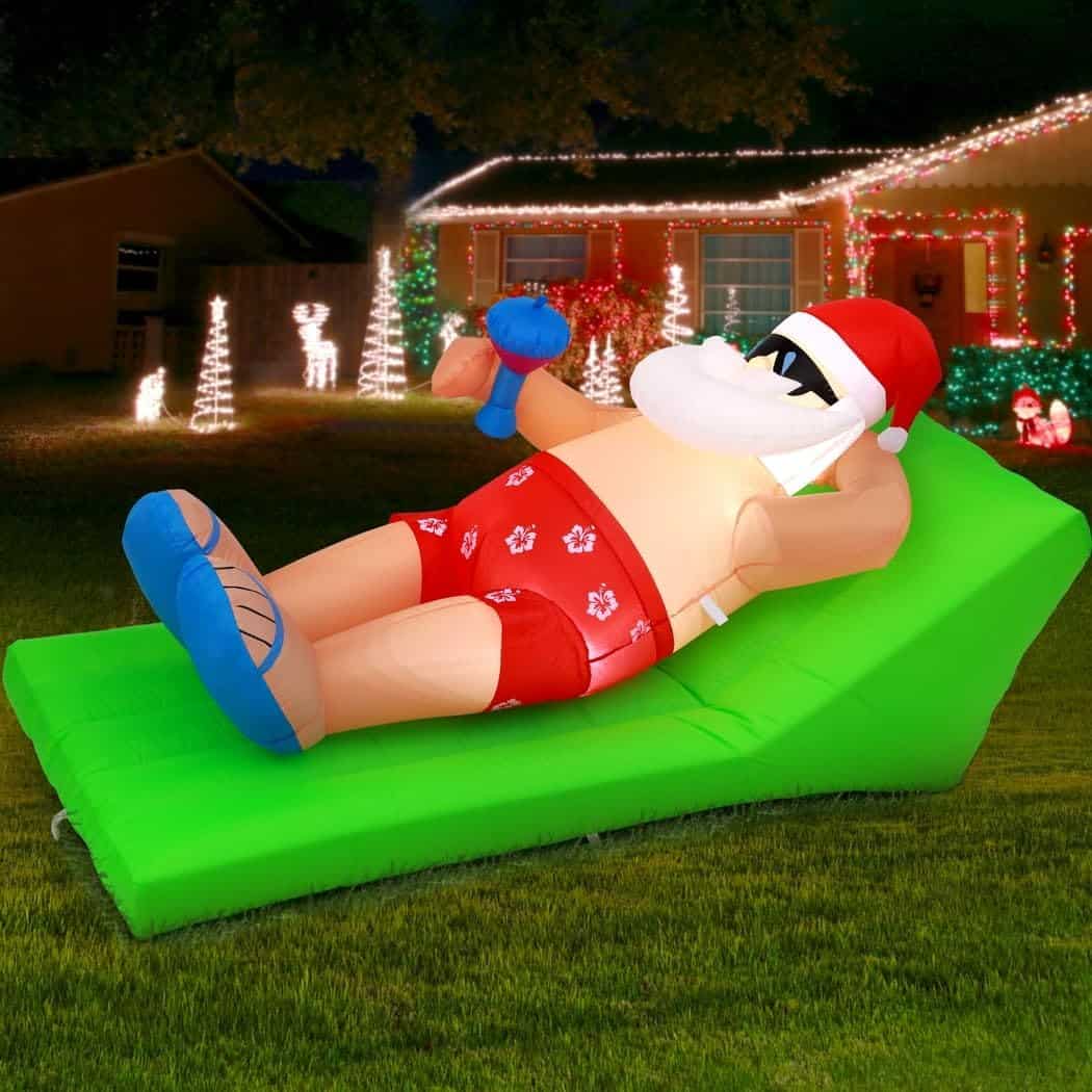 Sleeping surf Santa