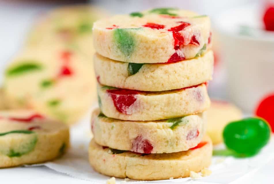 Icebox Maraschino Cherry Christmas Cookies