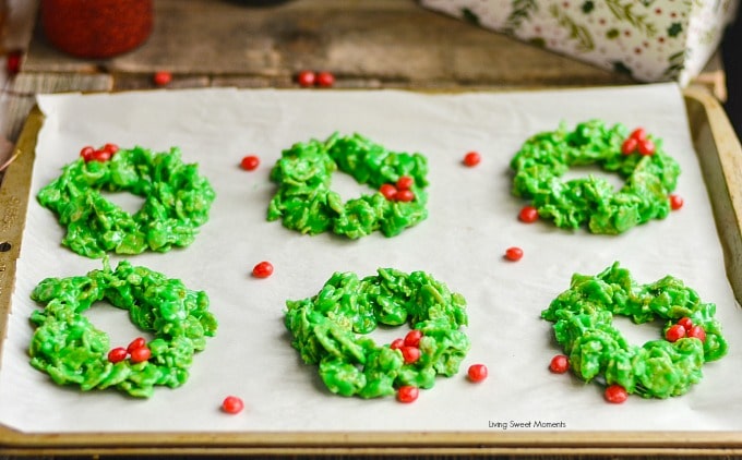 No bake christmas wreath cookies