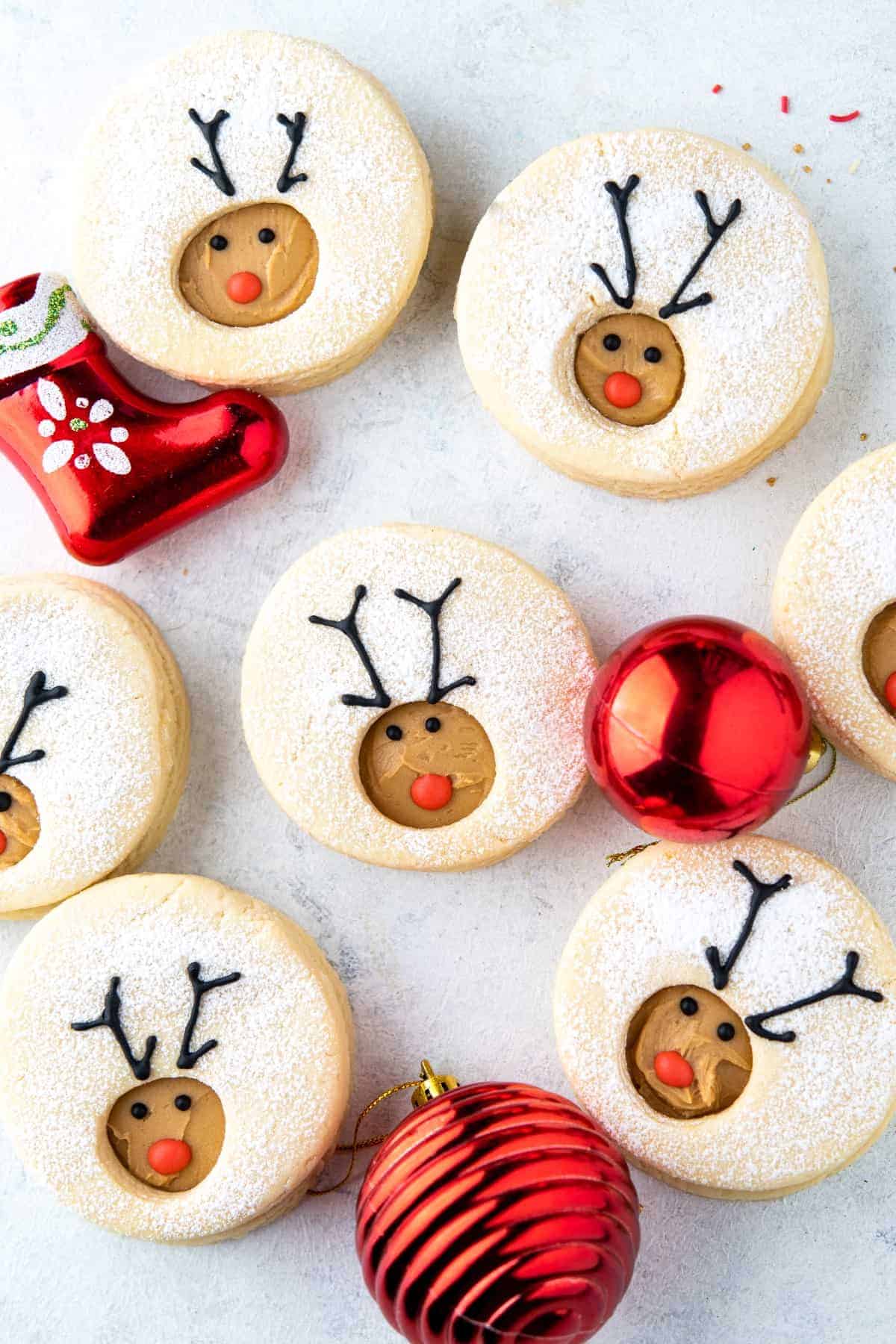 Reindeer Linzer Cookies